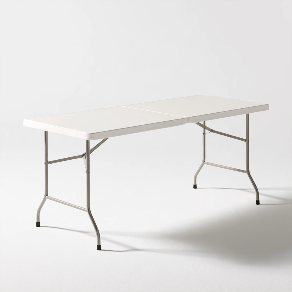 Tavolo pieghevole in plastica, colore bianco