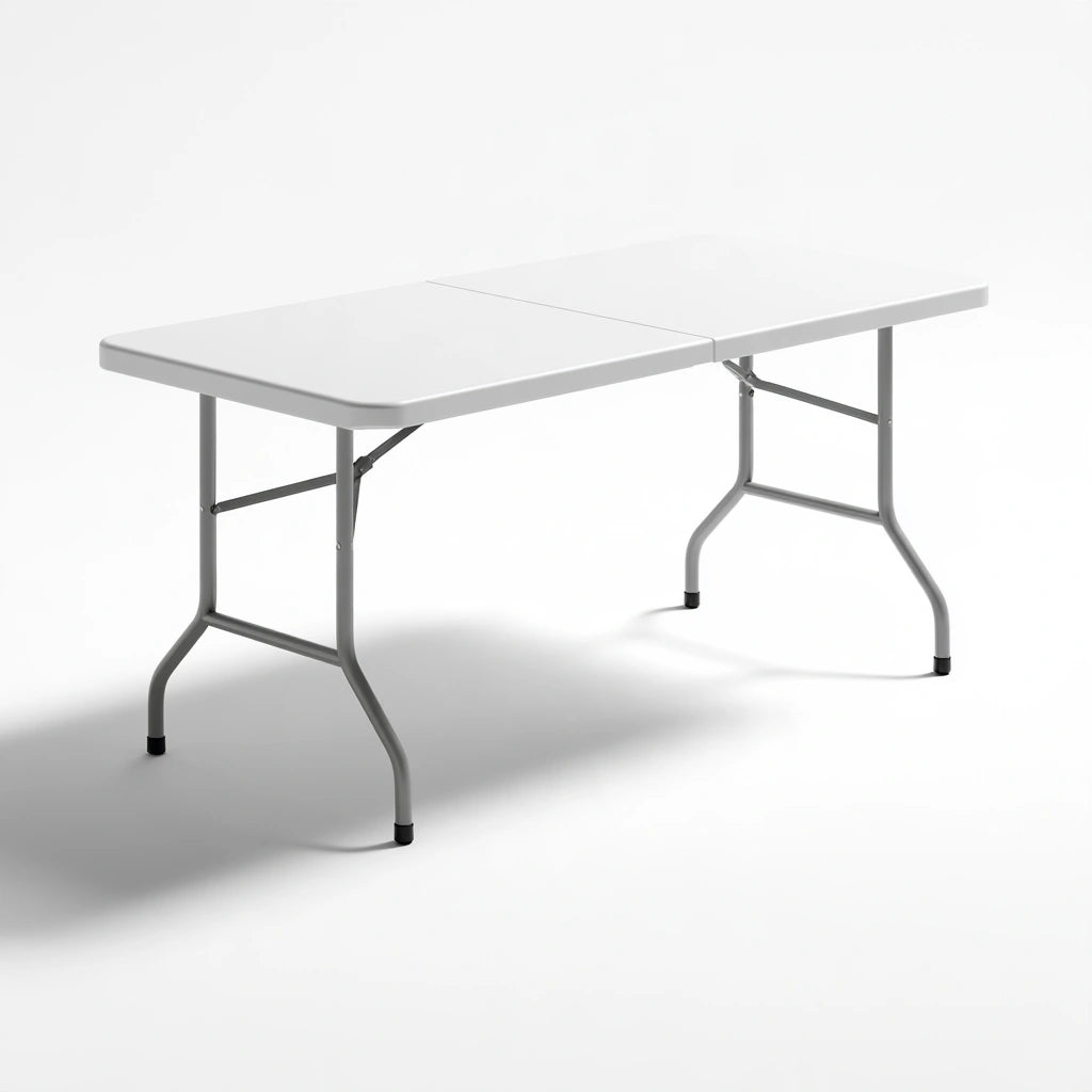 Tavolo pieghevole in plastica, colore bianco