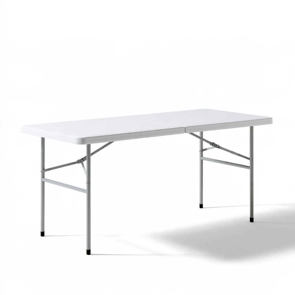 Tavolo pieghevole in plastica, colore bianco
