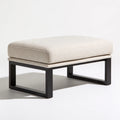 Pouf contenitore rivestito in tessuto, colore beige chiaro
