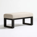 Pouf contenitore rivestito in tessuto, colore beige chiaro