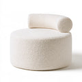 Poltrona d'accento in tessuto bouclé, colore bianco